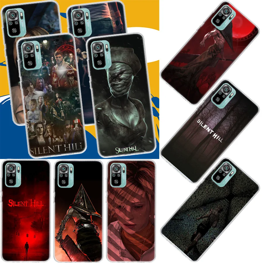 Games S-Silent Hill Phone Case For Xiaomi Poco M3 M4 M5 M5S X3 GT X4 F6 X5 X6 Pro F5 F4 F3 F2 F1 Mi CC9 Note 10 Lite Cover Soft