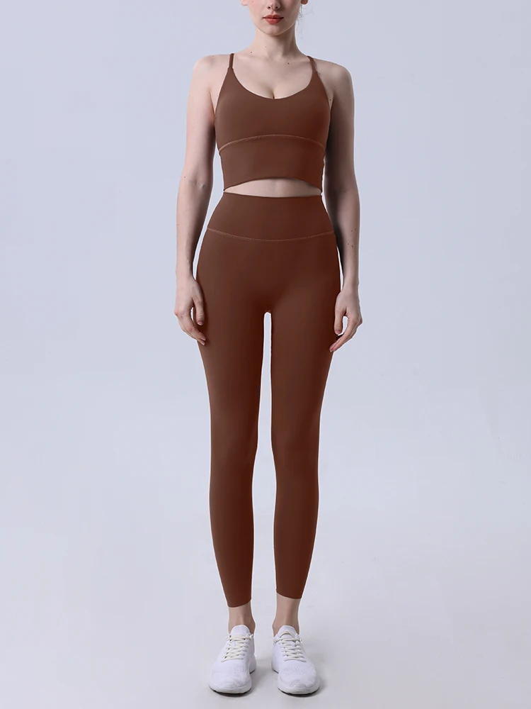 2 Piece Yoga Clothes Women's Sportswear High Strength Sports Bra High Waist Can Be Cut Legging Running Cycling Yoga Sports Set