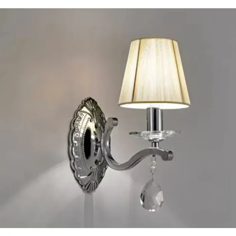 European  bedside modern minimalist bedroom living room crystal wall lamp