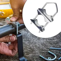 Antenna Mast Clamp Pole to Pole Mast Mount Multifunctional Sturdy for TV Outside Home Antenna V Jaw Block with U Bolt