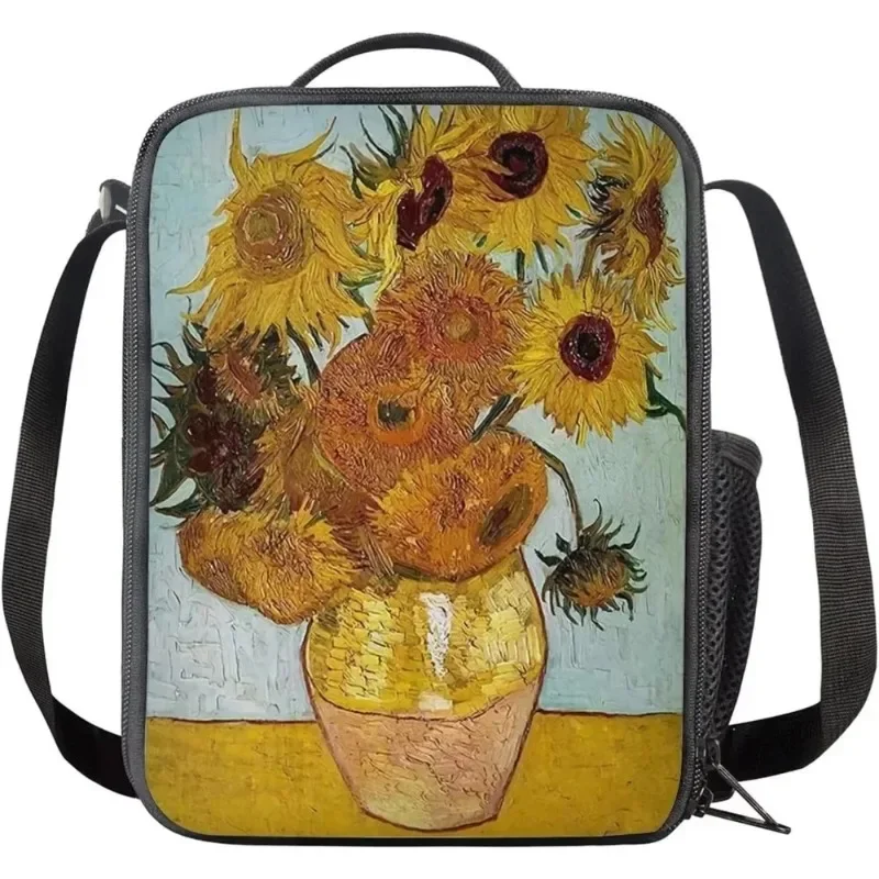 

Sunflower Cooler Lunch Box for Kids Girls Boys Insulated Soft Painting Lunch Bag School Thermal Tote Bag for Work