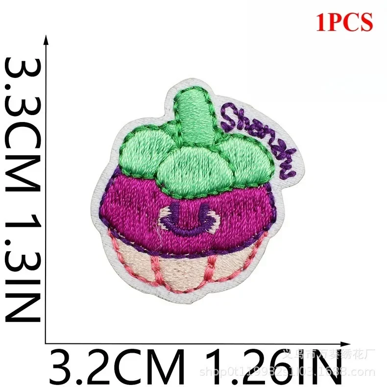 Korean DIY Decorative Small Cloth Sticker Food Burger Patch Sticker Computer Embroidery Label Beverage Cake Sticker Ironing