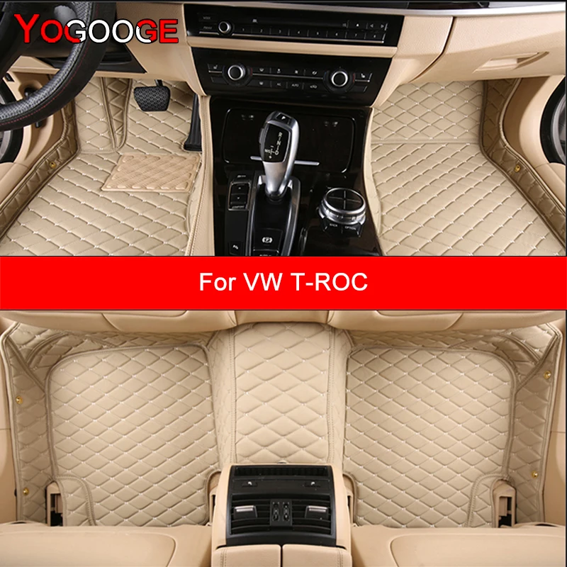 

YOGOOGE Custom Car Floor Mats For VW TROC T-ROC Auto Carpets Foot Coche Accessorie