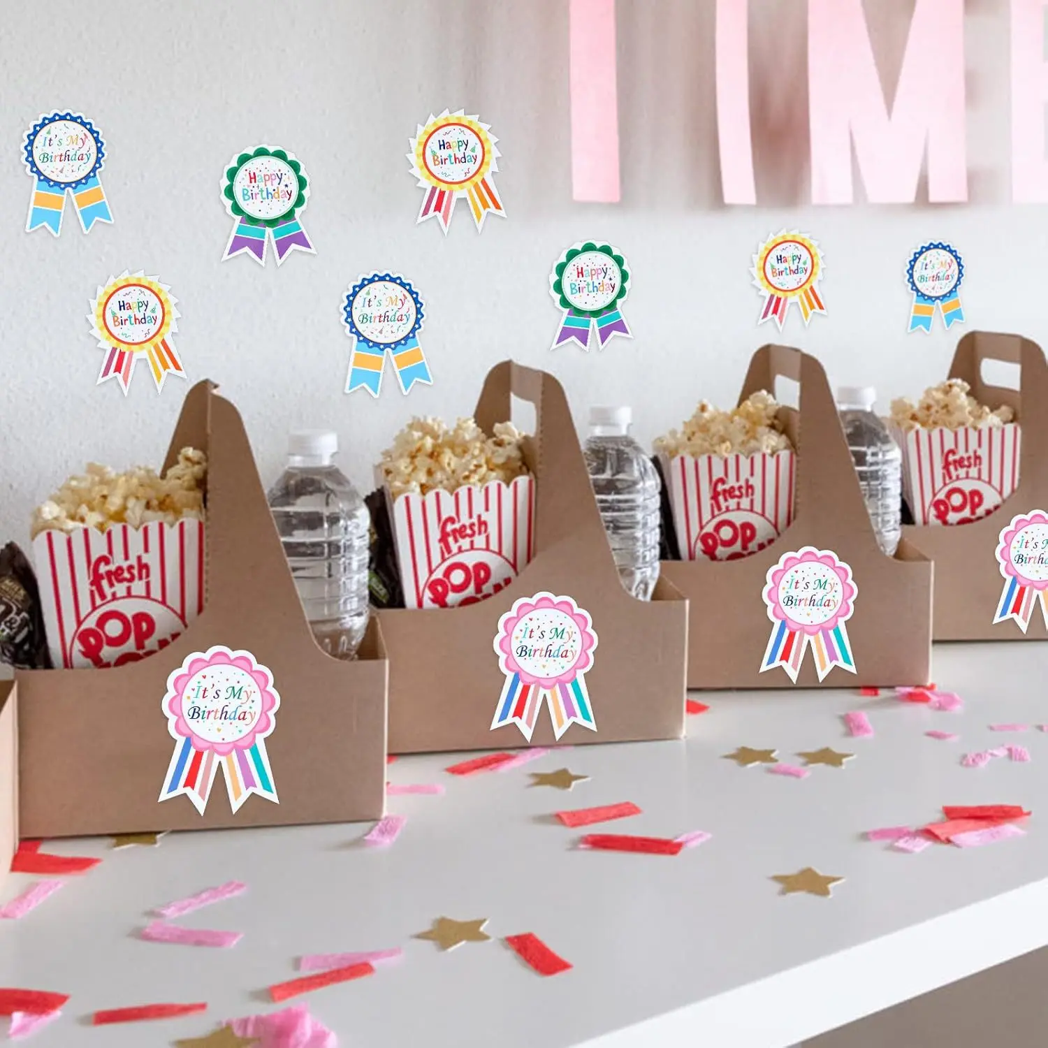 200 pçs feliz aniversário crachá adesivos é meu aniversário adesivos auto-adesivos scrapbooking cartões decalques para festa em sala de aula