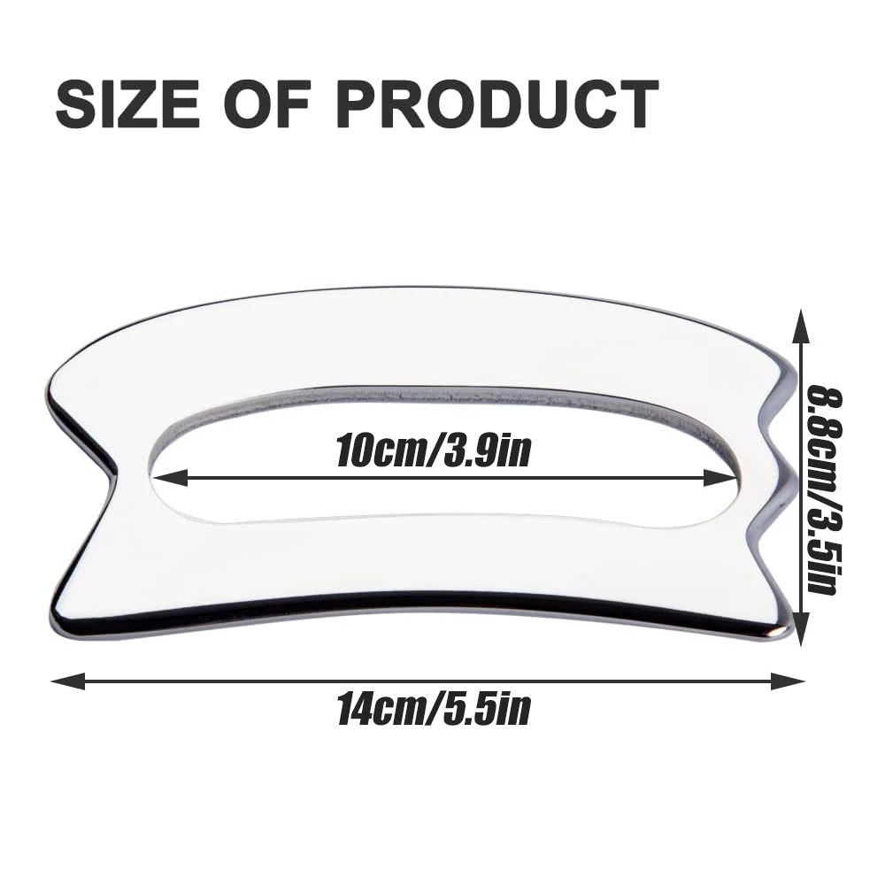 الفولاذ المقاوم للصدأ غوا شا تدليك كشط أداة العضلات مكشطة أدوات الأنسجة الناعمة ، العلاج الطبيعي ندبة الأنسجة للظهر والساقين والذراع