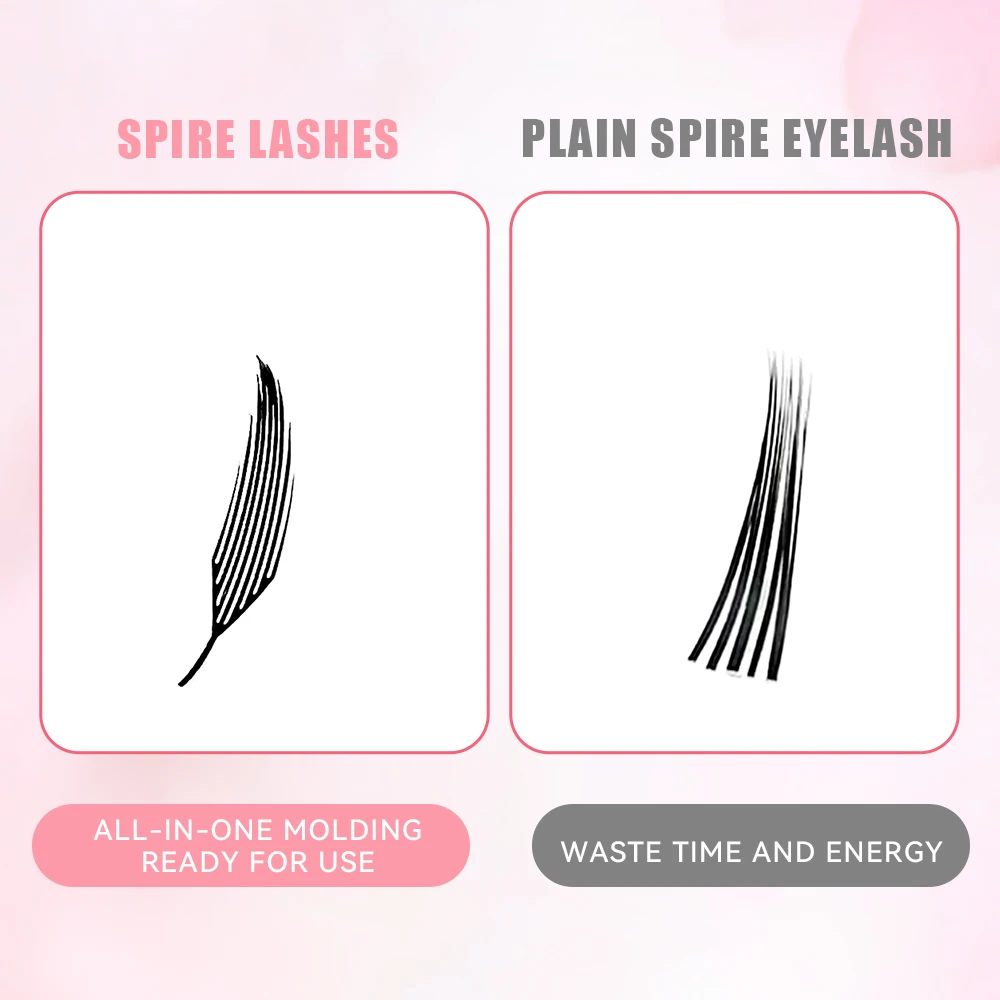 Yelix 10 fundas extensión de pestañas Spire pestañas postizas Manga de Cachemira Natural Individual pestañas cómicas súper suaves con forma de pluma