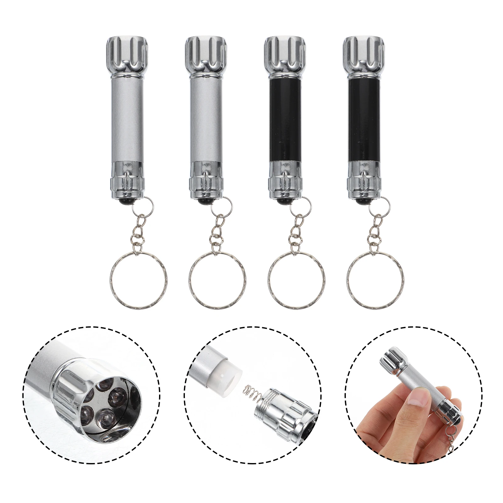 

4Pcs Portable Mini LED Flashlight Pumpkin Head Keychain Outdoor Camping Hiking Aluminum Alloy Lightweight Flashlight Pendant