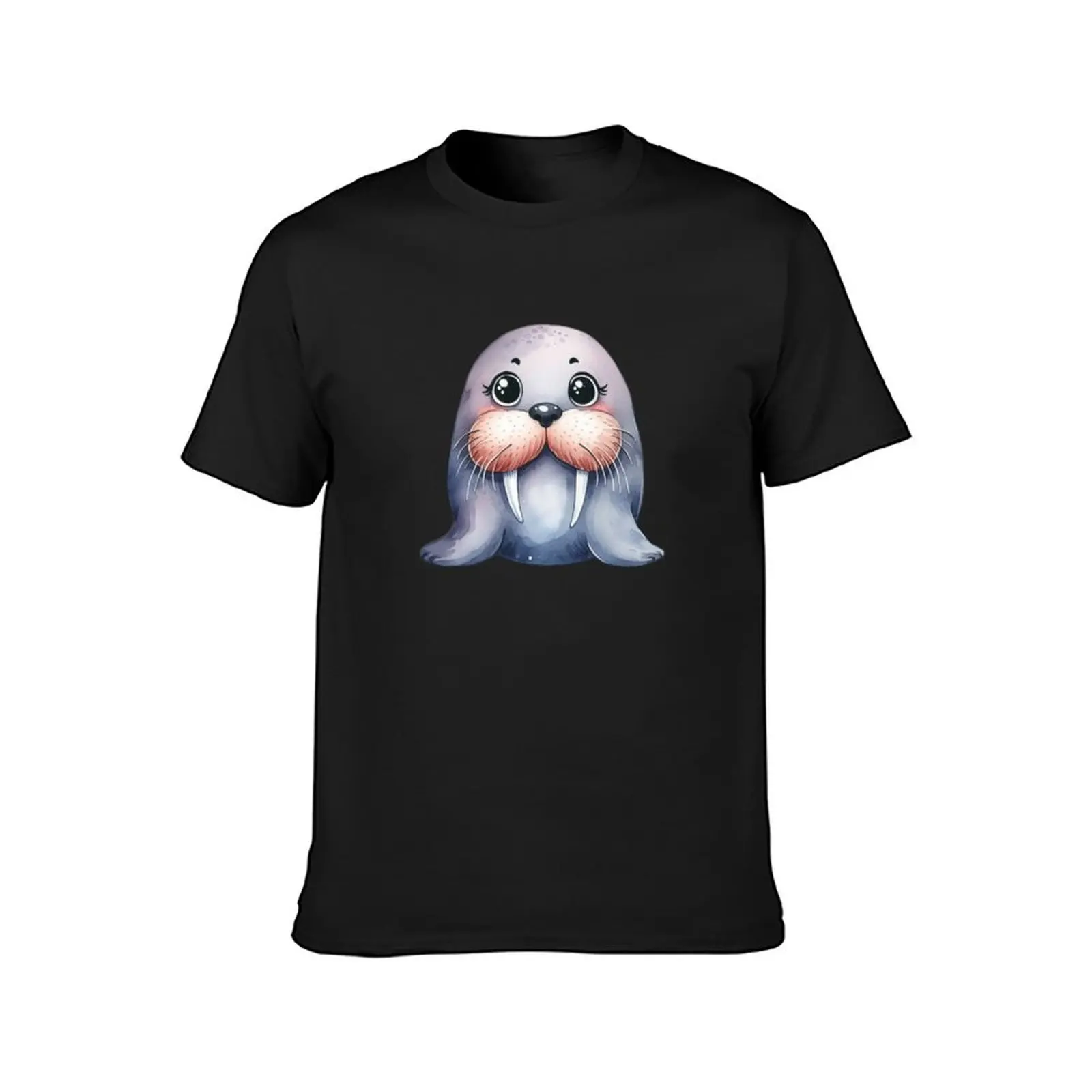 Cutest Walrus Ever , Animal Cliparts, Cute Animals T-Shirt korean fashion vintage clothes T-shirts for men cotton