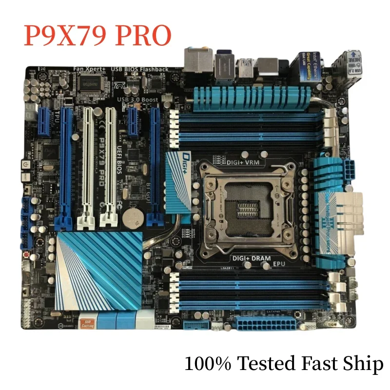 For P9X79 Pro Motherboard X79 64GB LGA 2011 DDR3 ATX Mainboard 100% Tested Fast Ship