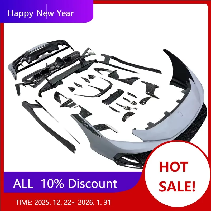 

M Style Forged Carbon Fiber Full Body Kit Set Fit for Ferrari F8 Front Bumper Rear Diffuser Side Skirts Spoiler Wing