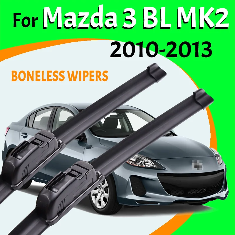 For Mazda 3 BL MK2 2010-2013 Black Car Wiper U-type Soft Rubber Boneless Wiper HD Quiet Durable Automotive Wiper 24\