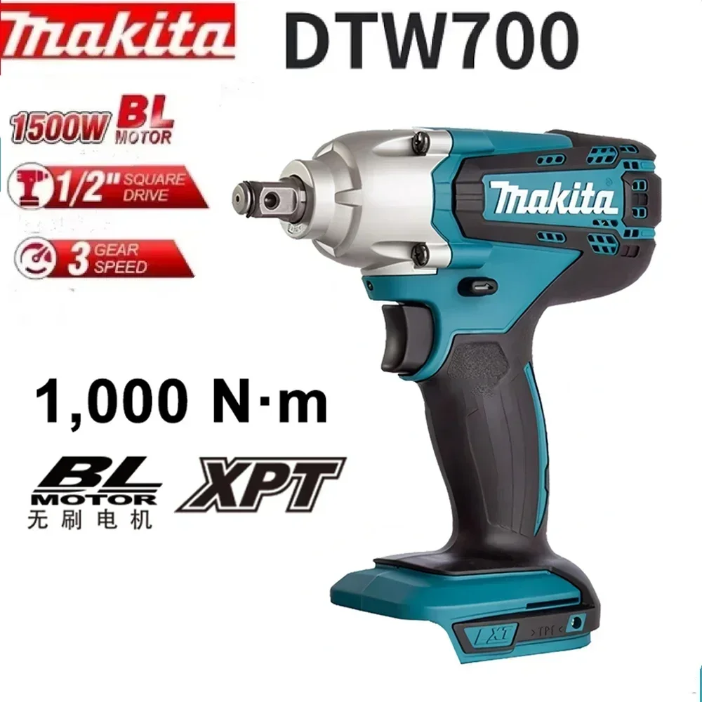 Makita DTW700 clé à chocs sans fil 18V moteur sans brosse 1000Nm clé électrique à vitesse Variable haute efficacité arrêt automatique Durable