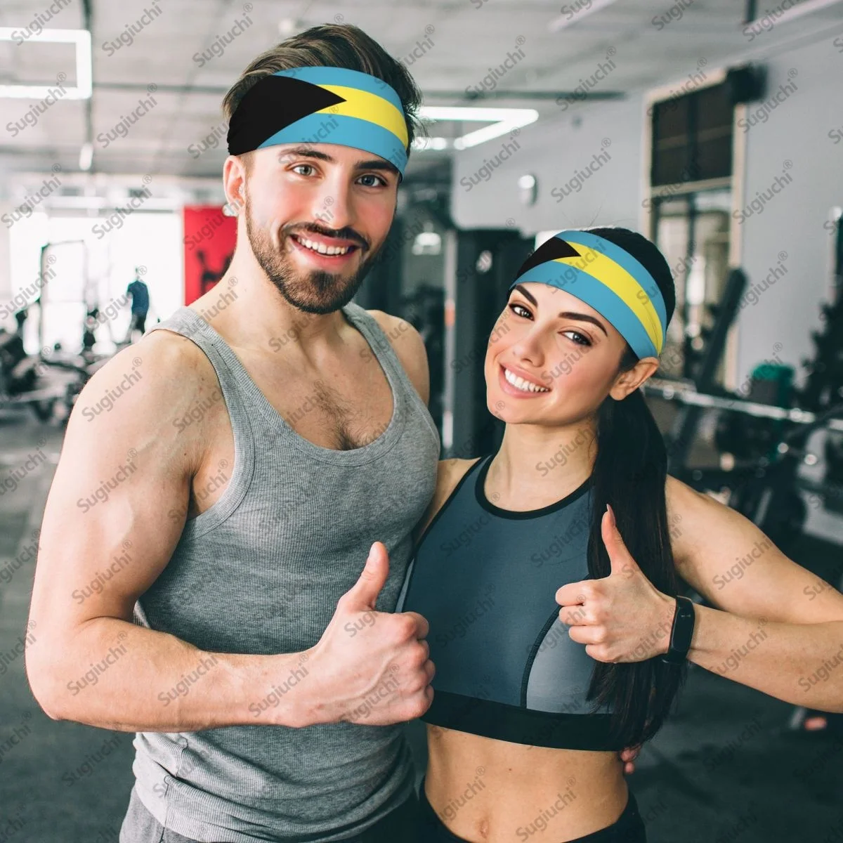 

2025 Bahamas Flag Sweatband Women Men Moisture Wicking Syriac Aram Gym Headband for Cycling Yoga