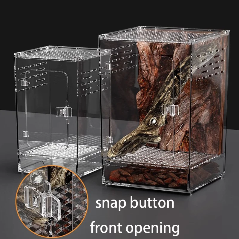 Reptile Terrariums Lizard Gecko Terrarium Front Opening Reptile Breeding Cage Mini Transparent Landscaping  Acrylic Arboreal Box - view 3