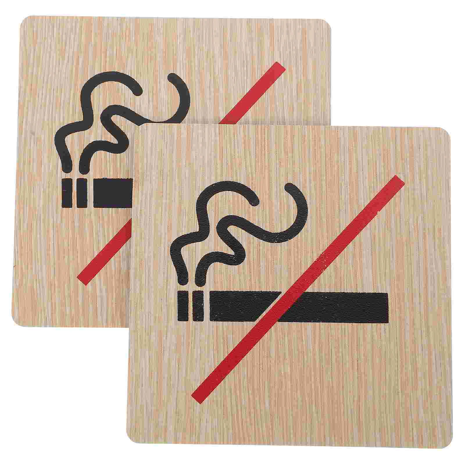 

2 Pcs Stickers Nameplate Smoking Wall Sign Manual No Outdoor Signs for Business Office