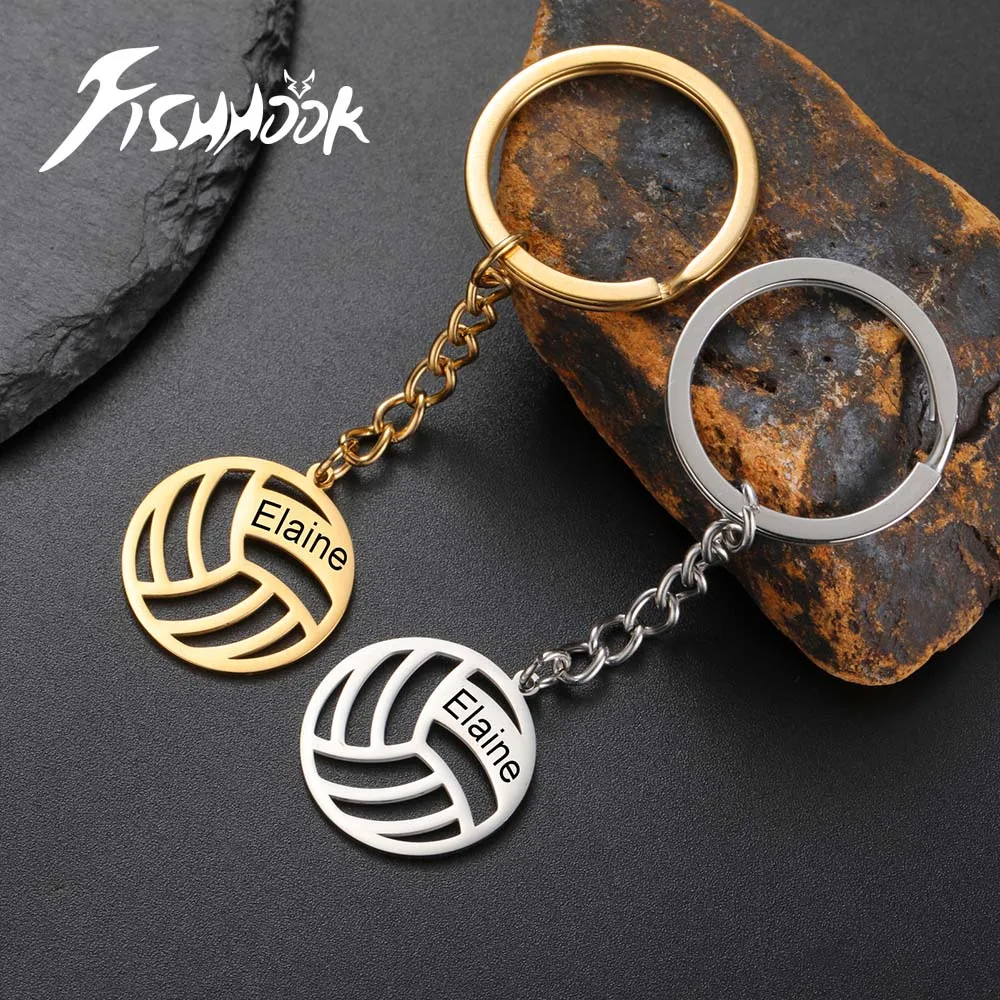 Breloczek do kluczy Siatkówka Piłka nożna Koszykówka Rugby Futbol Amerykański Baseball Personalizowany z Imieniem Prezent Dla Kobiet Mężczyzn Metal Stal Nierdzewna
