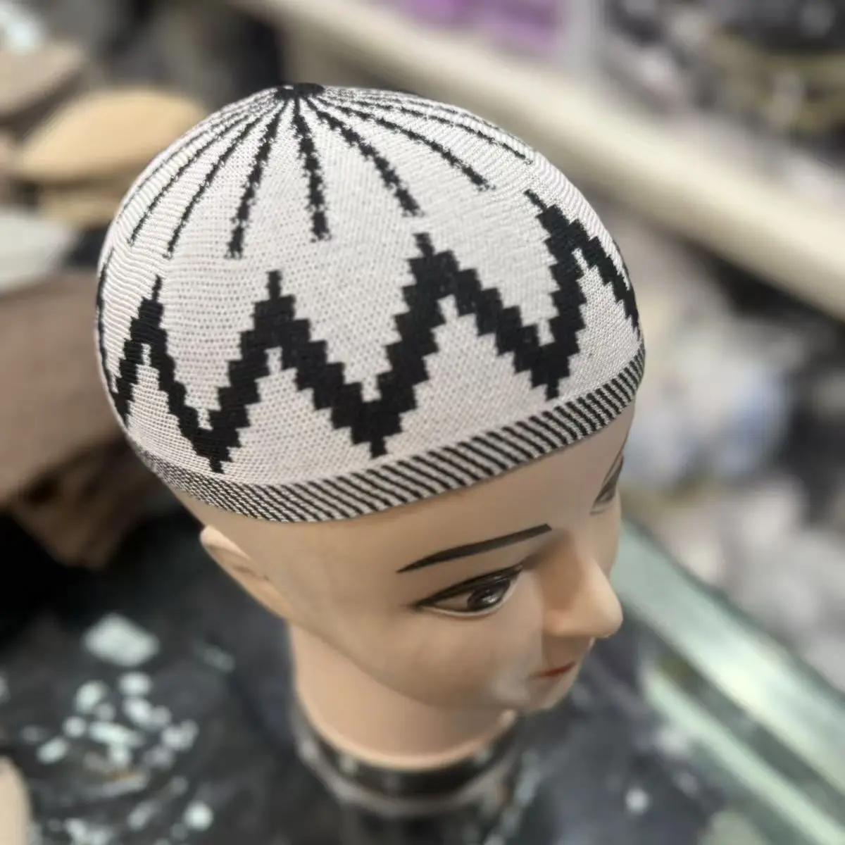Free Shipping Muslim Caps For Men Colthing Crochet Knit Hat Turkey Kufi Islamic Kippah Jewish Turban White Cotton Mesh 0779