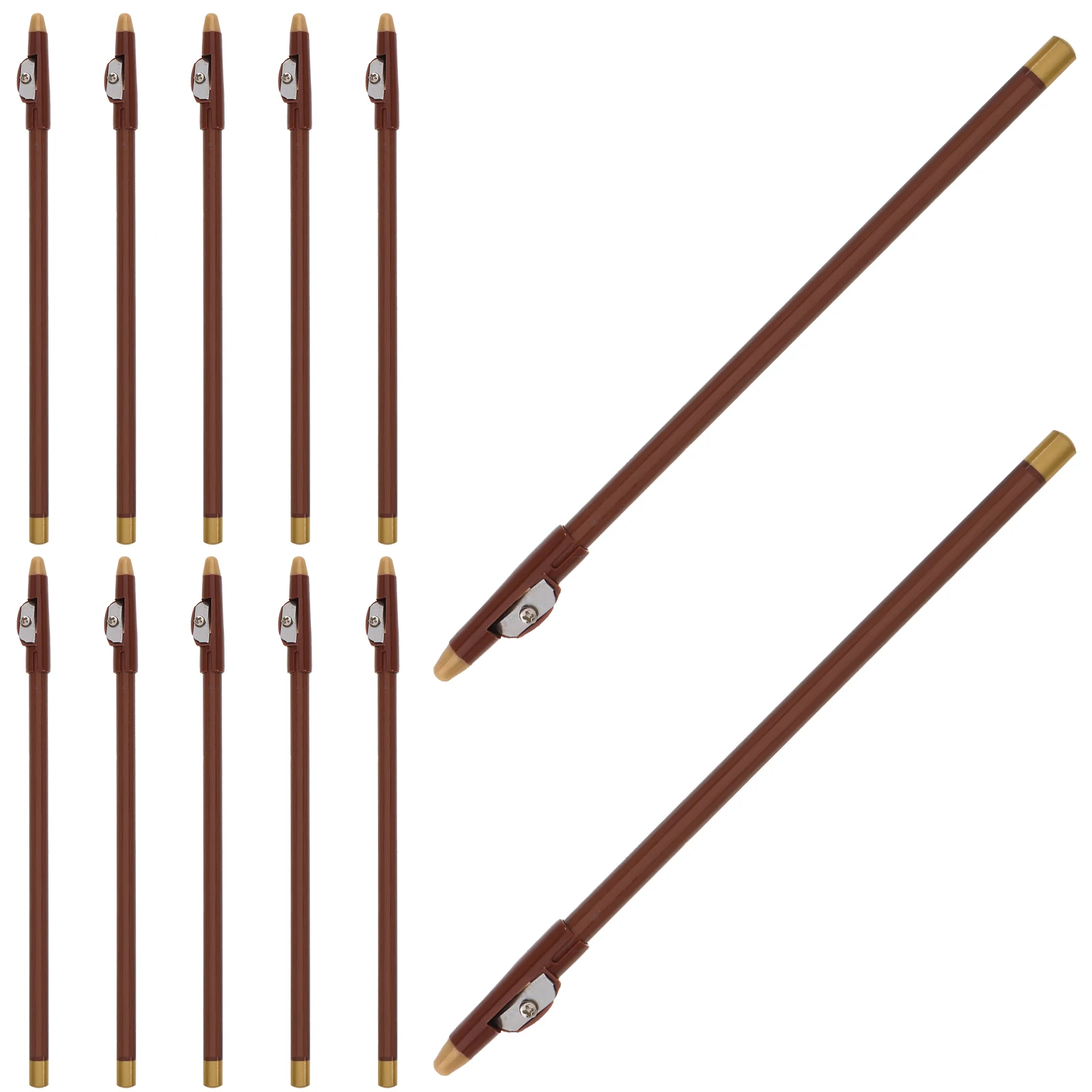 

12 Pcs Eyebrow Pencil Eyeliner with Sharpener Brush for Women Makeup Female Pencils