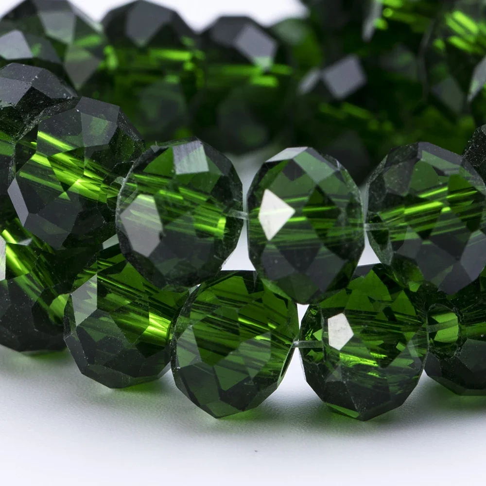 4 6 8mm Rondelle Crystal Beads Faceted Transparent Round Glass Beads Loose Spacer Beads for Jewerly Making Bracelet Neclace DIY