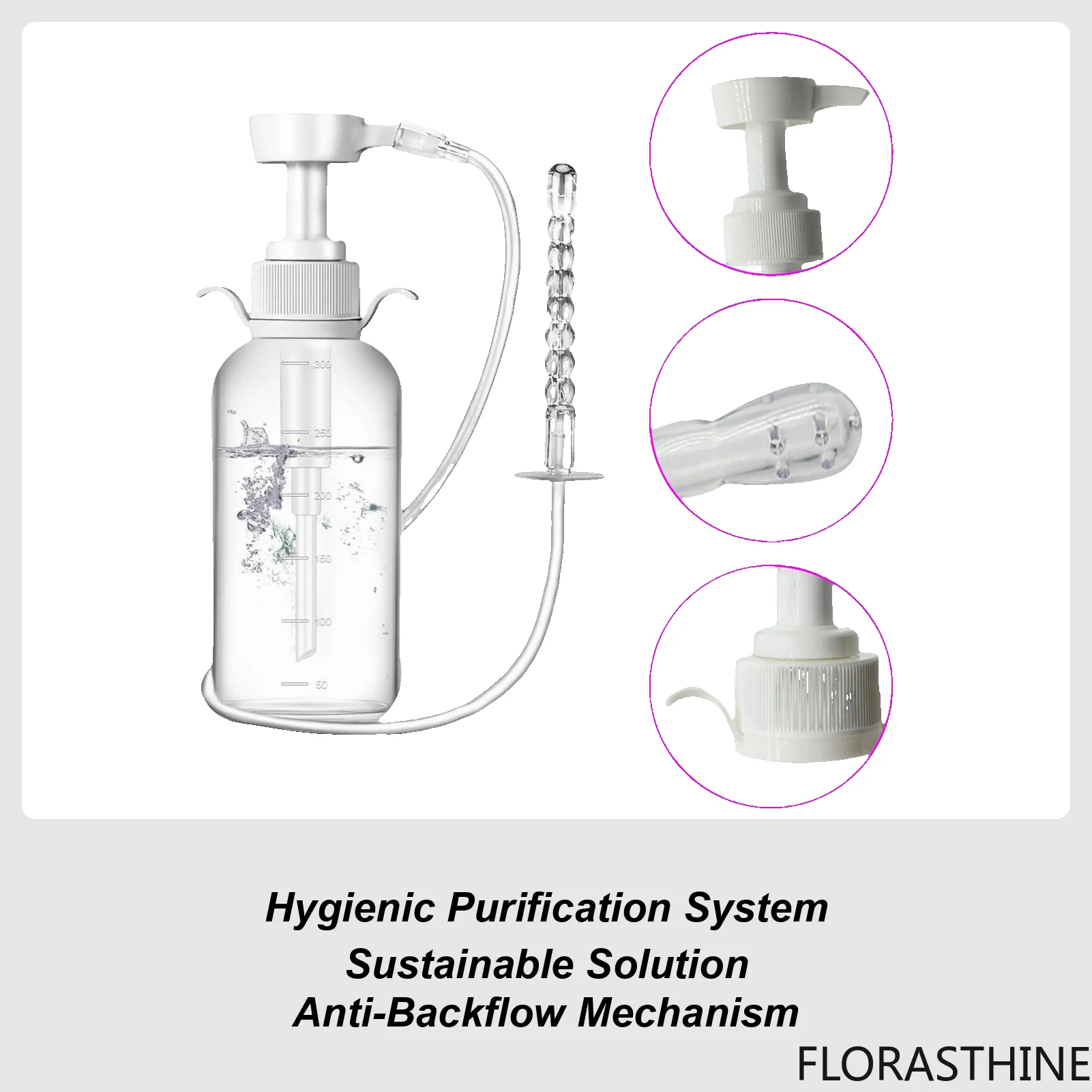 Douche Bottles for Women 300ml Vaginal Wash Bottle Gentle Reusable Intimate Rinser Care for Home Bathroom Travel Hospital Toilet