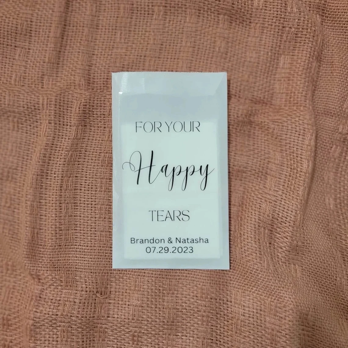 For your happy tears, Wedding tissues, Personalized wedding tissues, personalized wedding favors, Personalized tissues