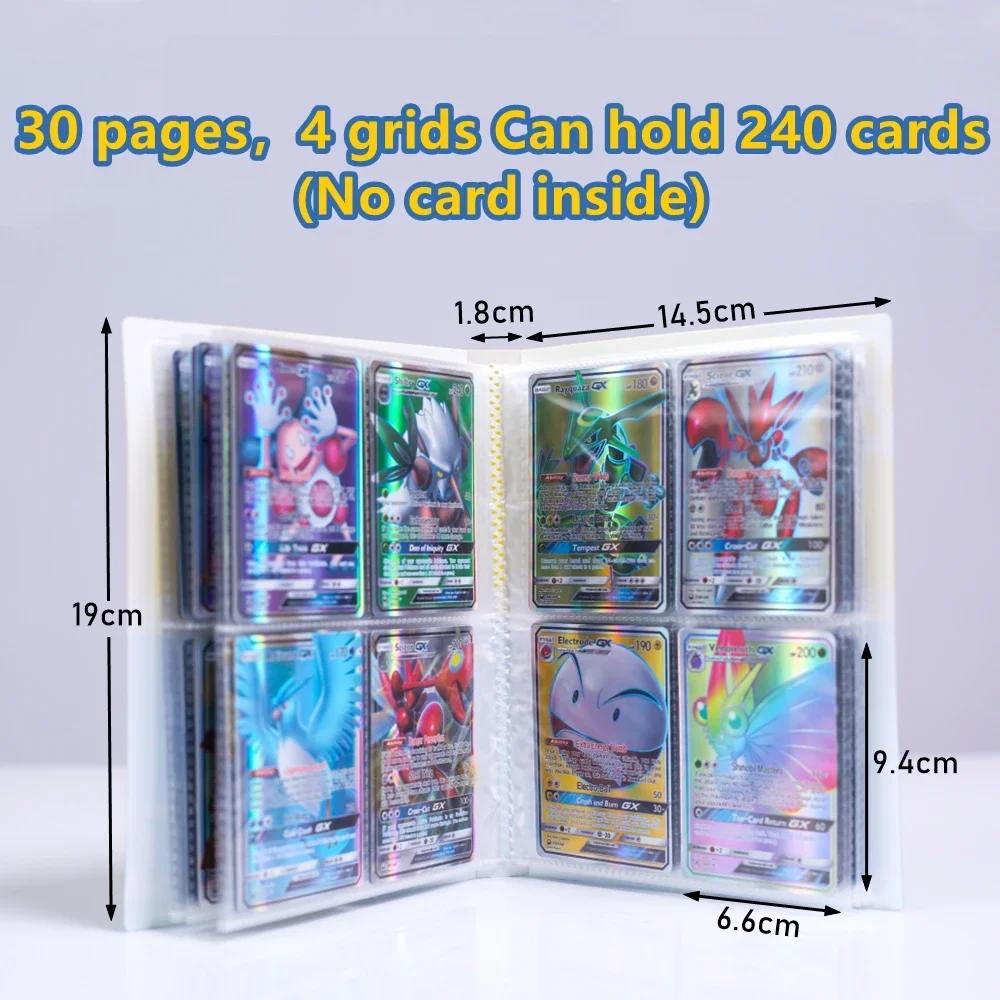 Chari240 adet albüm kartı kitap harita mektup Mewtwo Album Holder tutucu Binder koleksiyonları klasör Anime kart koruyucu dizüstü hediye