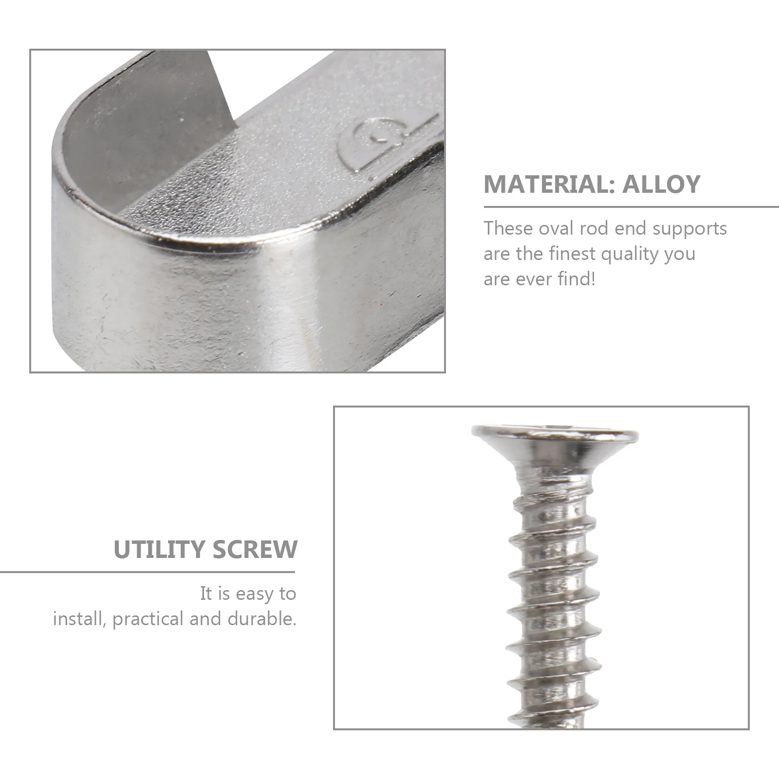 

30Pcs Oval Closet Rod End Supports Compatible Standard Rods Wardrobe Tube Support Bracket Clothes Hanging Rod Holder