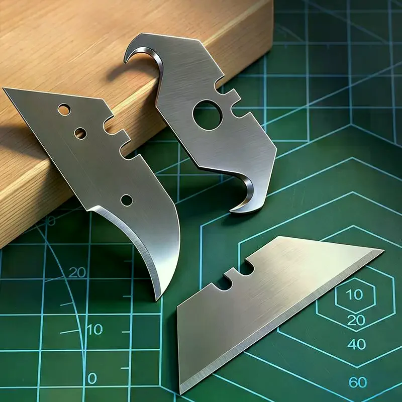 10Pcs Steel Utility Knife Replacement Blades Universal Fit Sharp Edge for Home Office Craft Cutting Tasks