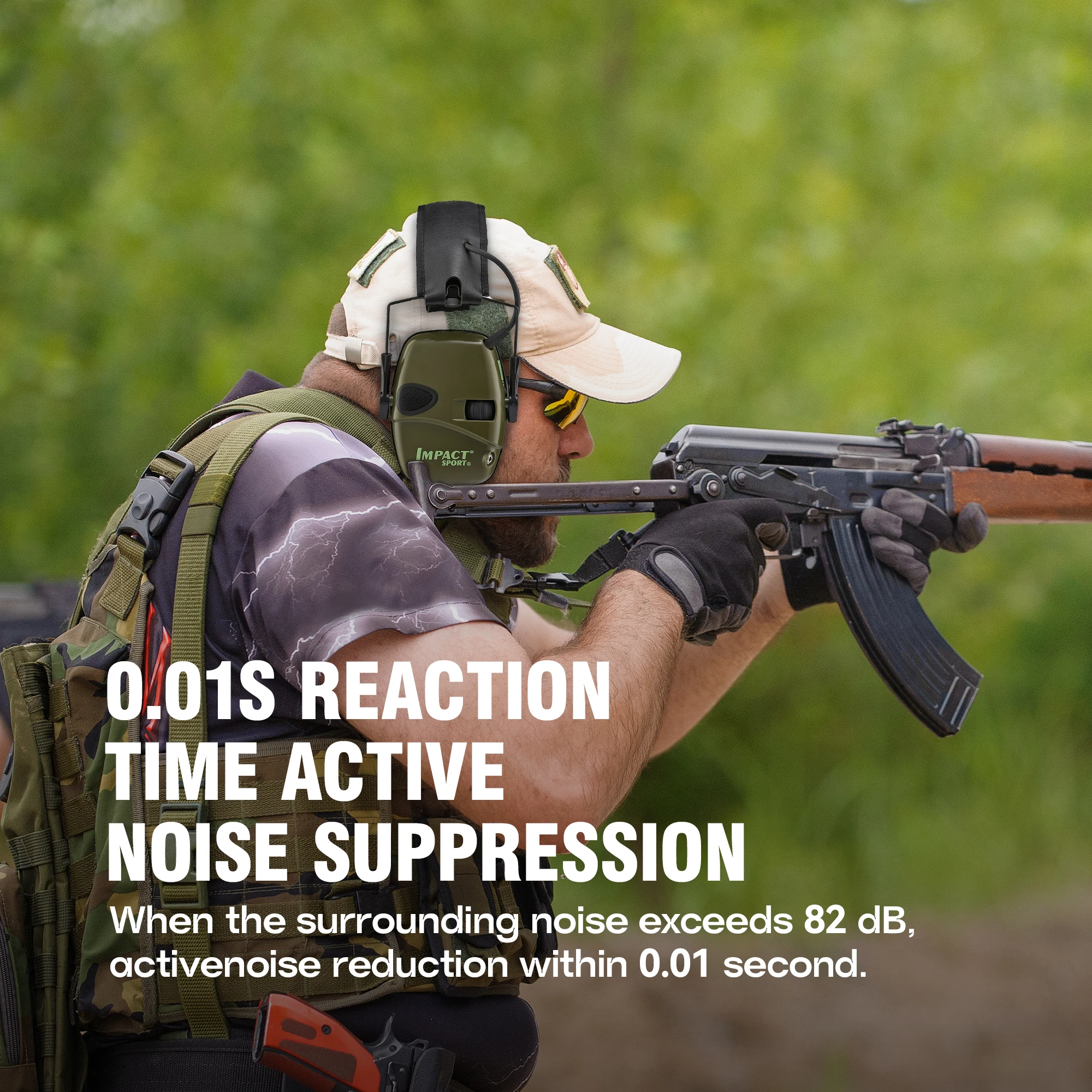 Electronic Shooting Earmuffs Tactical Impact Sound Amplification Headset Ear Protection Anti-noise Ear Muff Outdoor Sports 1pc
