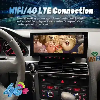 適用於Audi A6 C6 Q7 2005-2009 的 Android 13 車載收音機,支援 CarPlay、GPS 導航、立體聲多媒體視訊播放器和觸控螢幕主機,支援 4G 網絡 10 最佳銷售 奧迪 A6 C6 CarPlay - №8