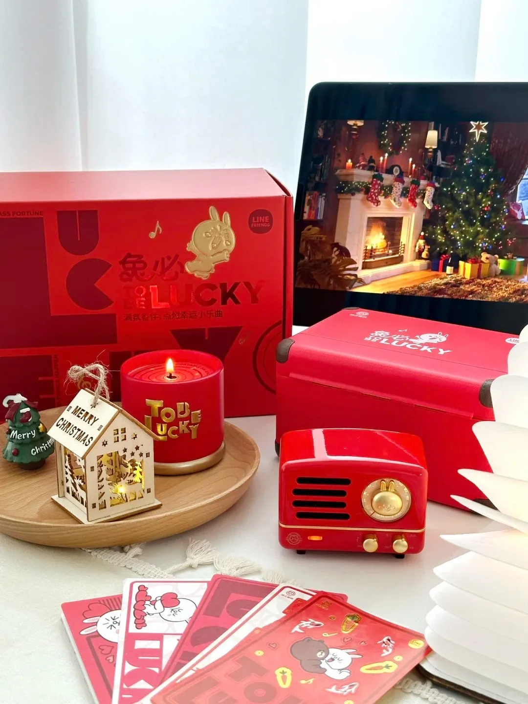 

MUZEN Little Prince Lucky Cony Rabbit Red OTR Bluetooth Wireless Speaker FM Radio Music Metal Player New Year Gift Box Set