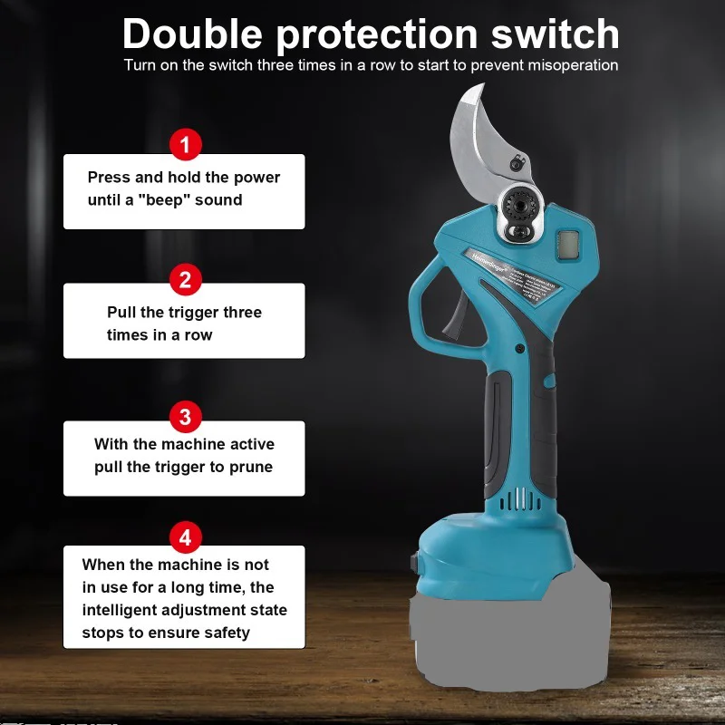 Brushless 300W Pruning Shears 1.8T Bite Force, 40MM Branch Cut, 19800RPM, Cordless 18V, Digital Display, No battery