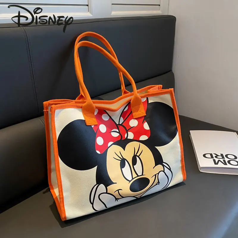 Disney Mickey moda damska torebka kreskówka duża pojemność torba na ramię na co dzień wszechstronna ekologiczna torba na zakupy