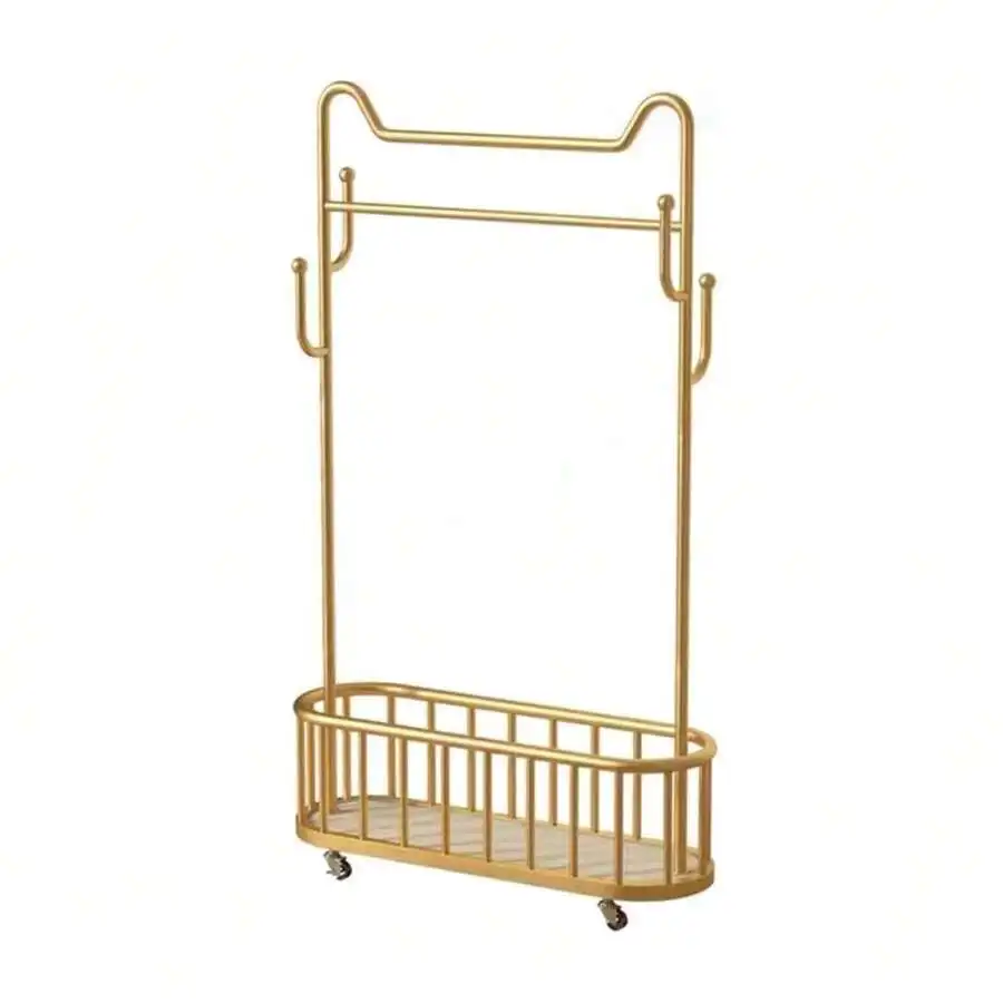 Clothes Rack, Movable Coat Rack, Coat Rack With Storage Basket 68 Inch Stylish Mobile Floor Clothes Rack With Storage Basket, Ve