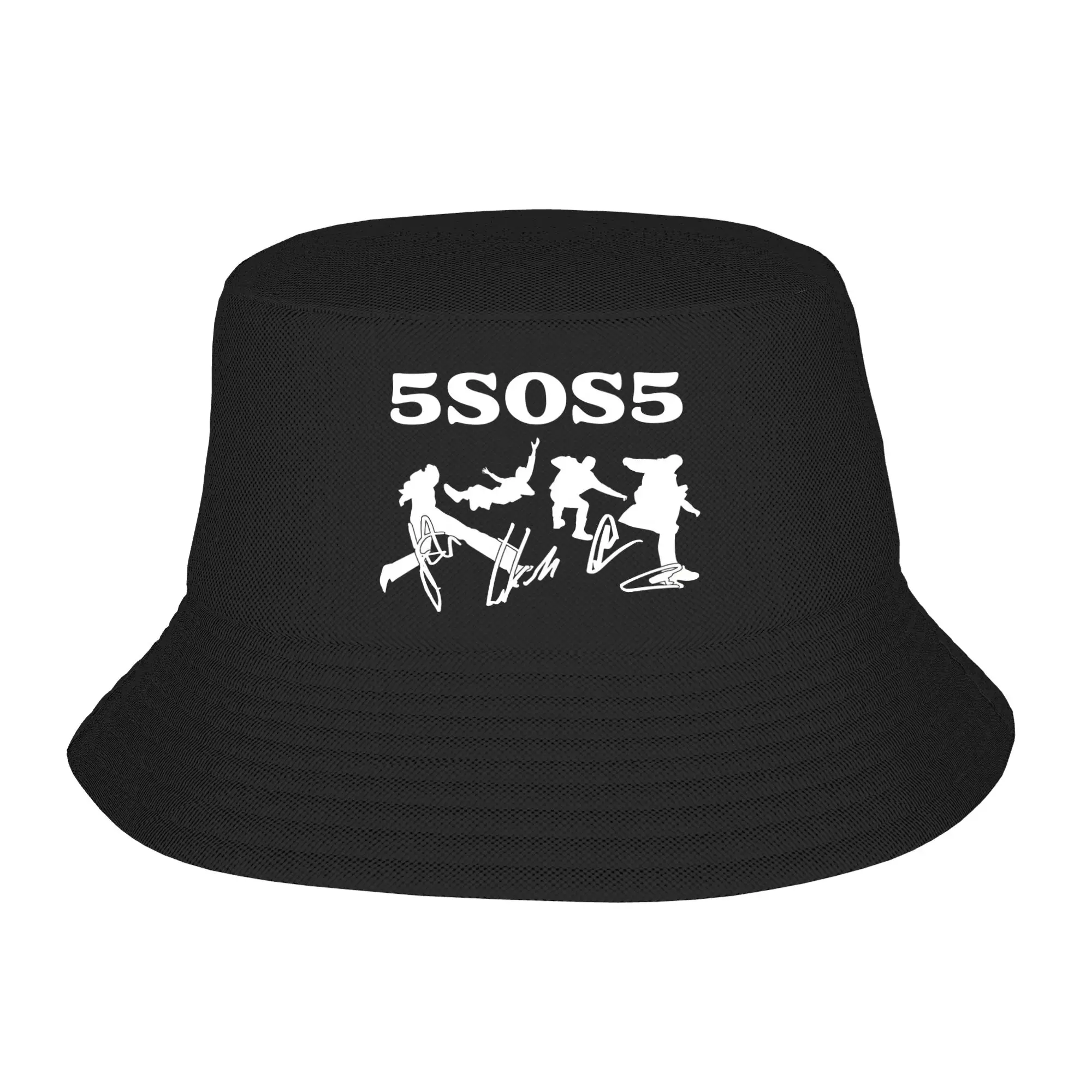 5sos Merch 5 Seconds Of Summer 5sos5 Bucket Hat 5sos Street Style Fisherman Caps Portable Fishing Sunscreen Hats For Couple Cap