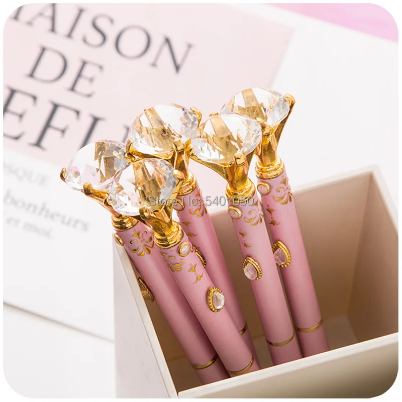 Anime Moon Wand Diamond Cosplay Cute Cartoon Pink Writing Painting Pens Tool Stationery Girl Student 0.5mm Gel Pen Props