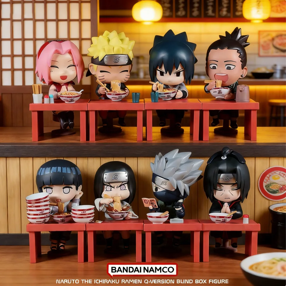 

BanDai Blind Box | Naruto Shippuden Ramen Theme Blind Box Q Version Naruto & Sasuke Figures Desktop Ornament Anime Peripherals
