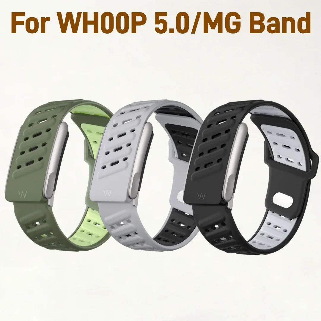Replacement Two-tone Silicone Strap Compatible With Whoop 5.0 MG Soft Breathable Sport Wristband Fitness Tracker Accessories
