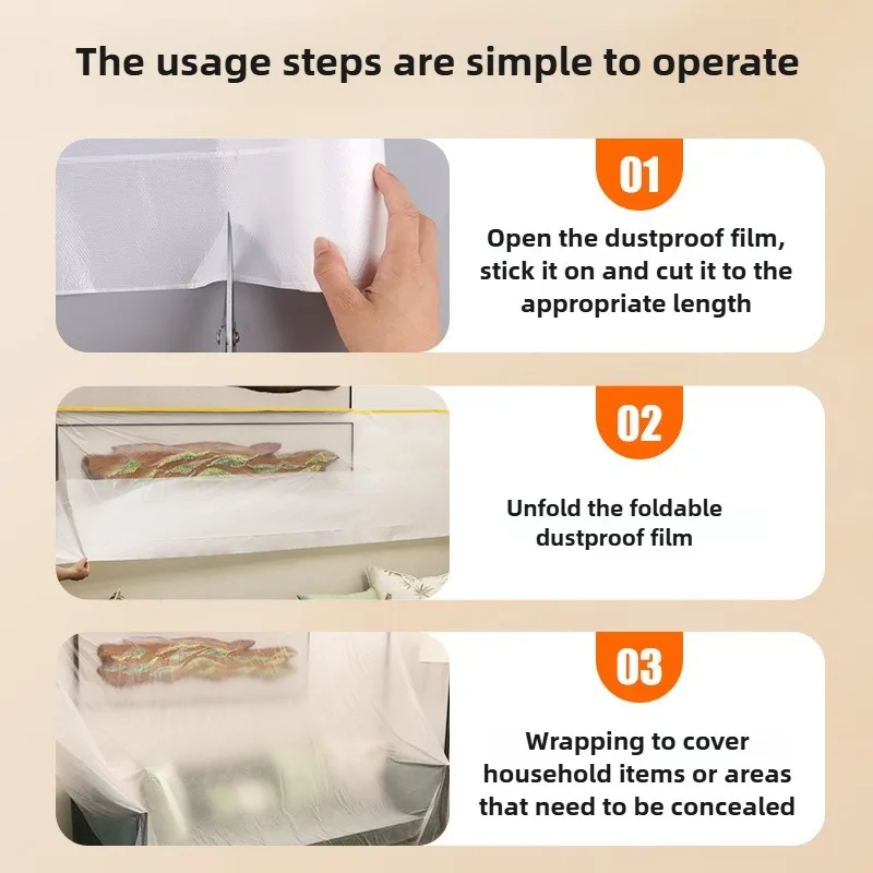 فيلم مقاوم للغبار، فيلم إخفاء رذاذ الطلاء، طبقة حماية لأثاث تجديد المنزل، فيلم مقاوم للغبار في سكن الطلاب #2