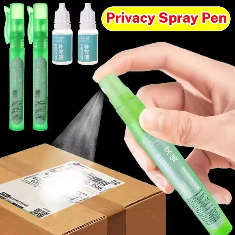 Data-Erase Privacy Spray Pen High-Efficiency Thermal Paper Corrector Privacy Shield Correction Fluid Compact Express Tool