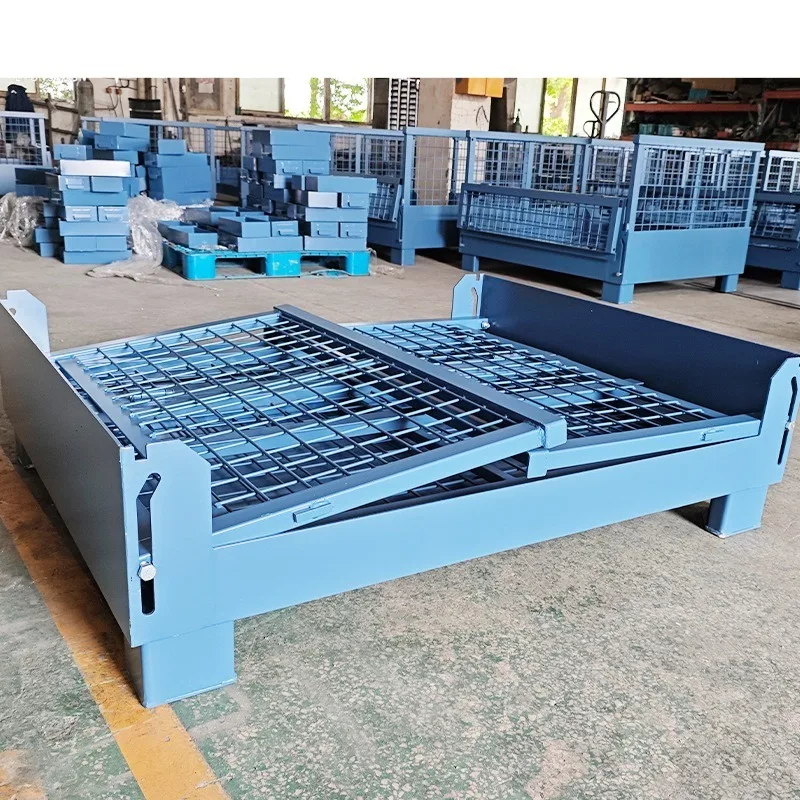 Warehousing metal grid cargo logistics box turnover box stacking material rack