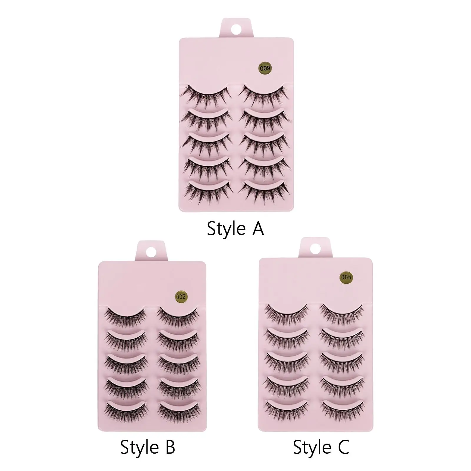 Homegardentool Spiky False Eyelashes Makeup Lash Strip 3D 5 أزواج للحفلات الراقصة #2