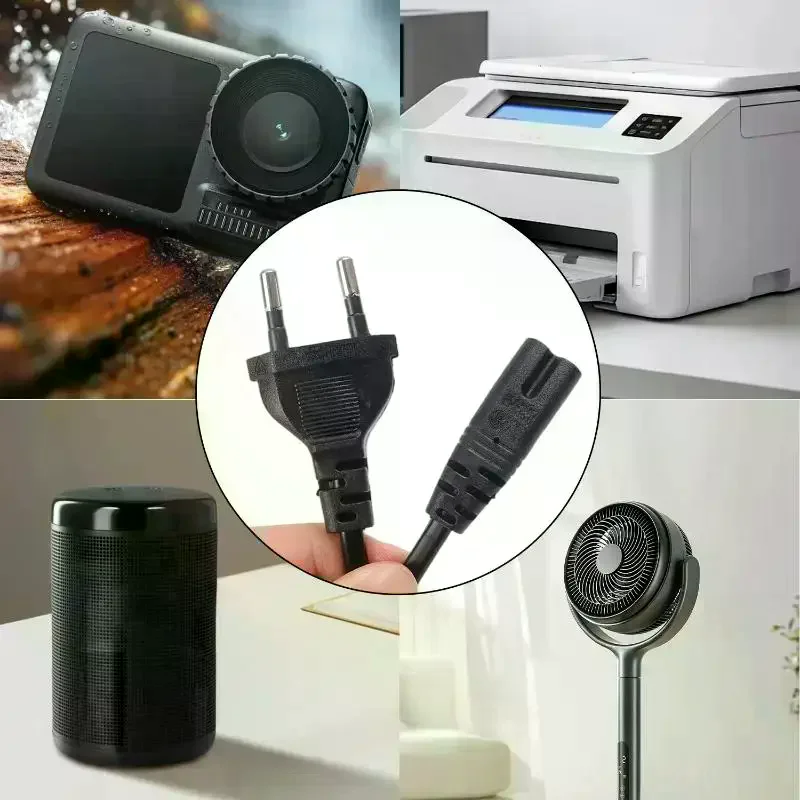 1Pcs EU To IEC C7 Figure 8 Plug AC Power Extension Cable 0.5/1/1.2/1.5/1.8/3 Meters 2Pin To C7 Power Cord For Laptop PC Compute
