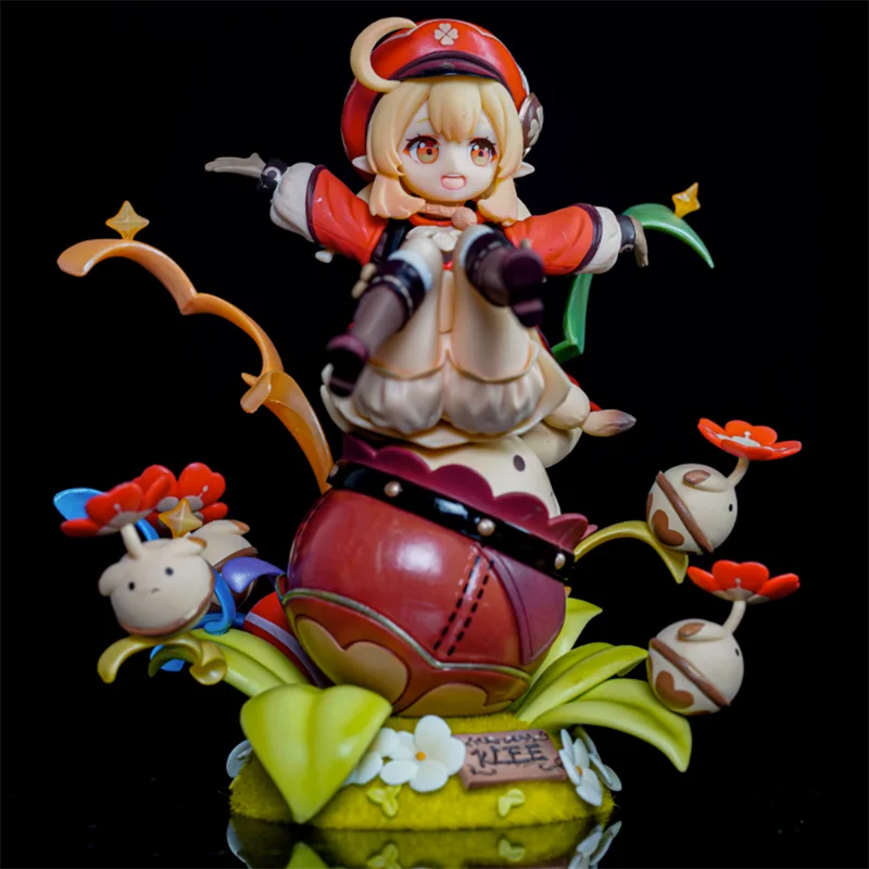 

19cm Genshin Impact Klee Hibana Knight Anime Character Eula Klee Paimon Hu Tao Pvc Action Figure Series Model Doll Children Gift