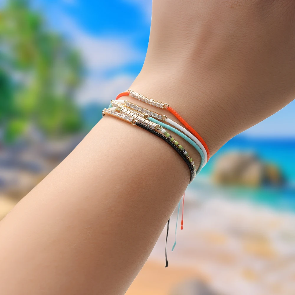 ZMZY Miyuki Beads Ladies Shiny Crystal Bracelet Rope Rhinestone Bracelet Women Wristband Bangles Fashion Jewelry Gifts image 4