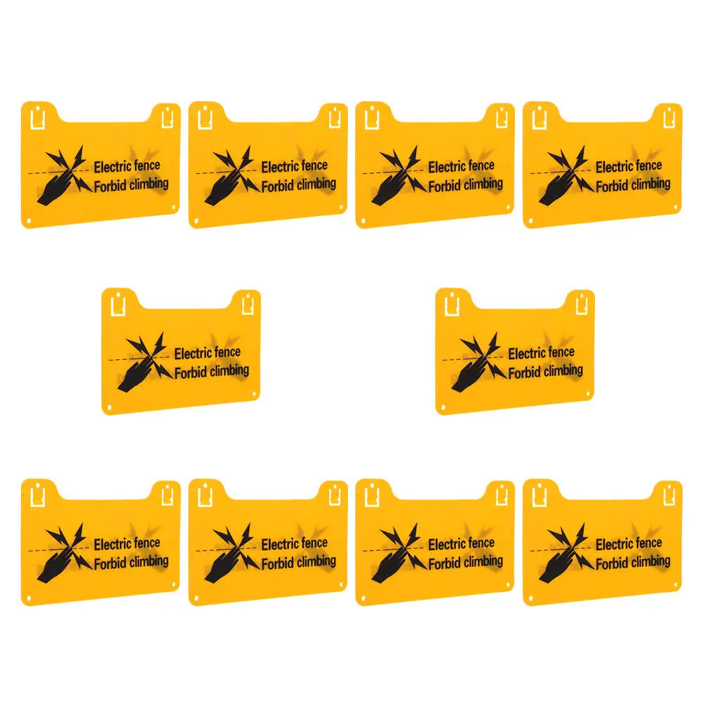 

10 шт. табличек-указателей для электрического забора с яркой графикой и яркими цветами, простая установка, для защиты на улице, сигнальная панель безопасности