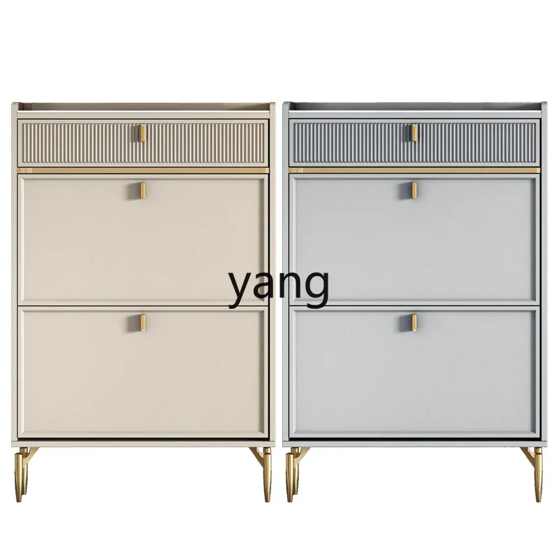 

MMM cream wind ultra-thin tipping bucket shoe cabinet light luxury drawer rock slab porch storage storage cabinet