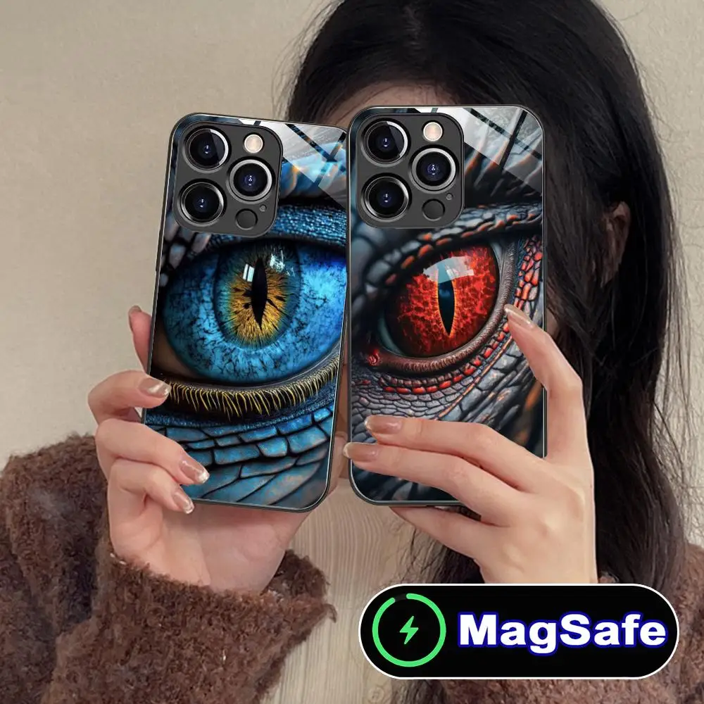 

Dragon Eye Mobile Phone Case for iPhone 17 16 15 14 13 12 11 Air Pro Max Plus Mini MagSafe Glass Colorful Cover Pretty Luxury