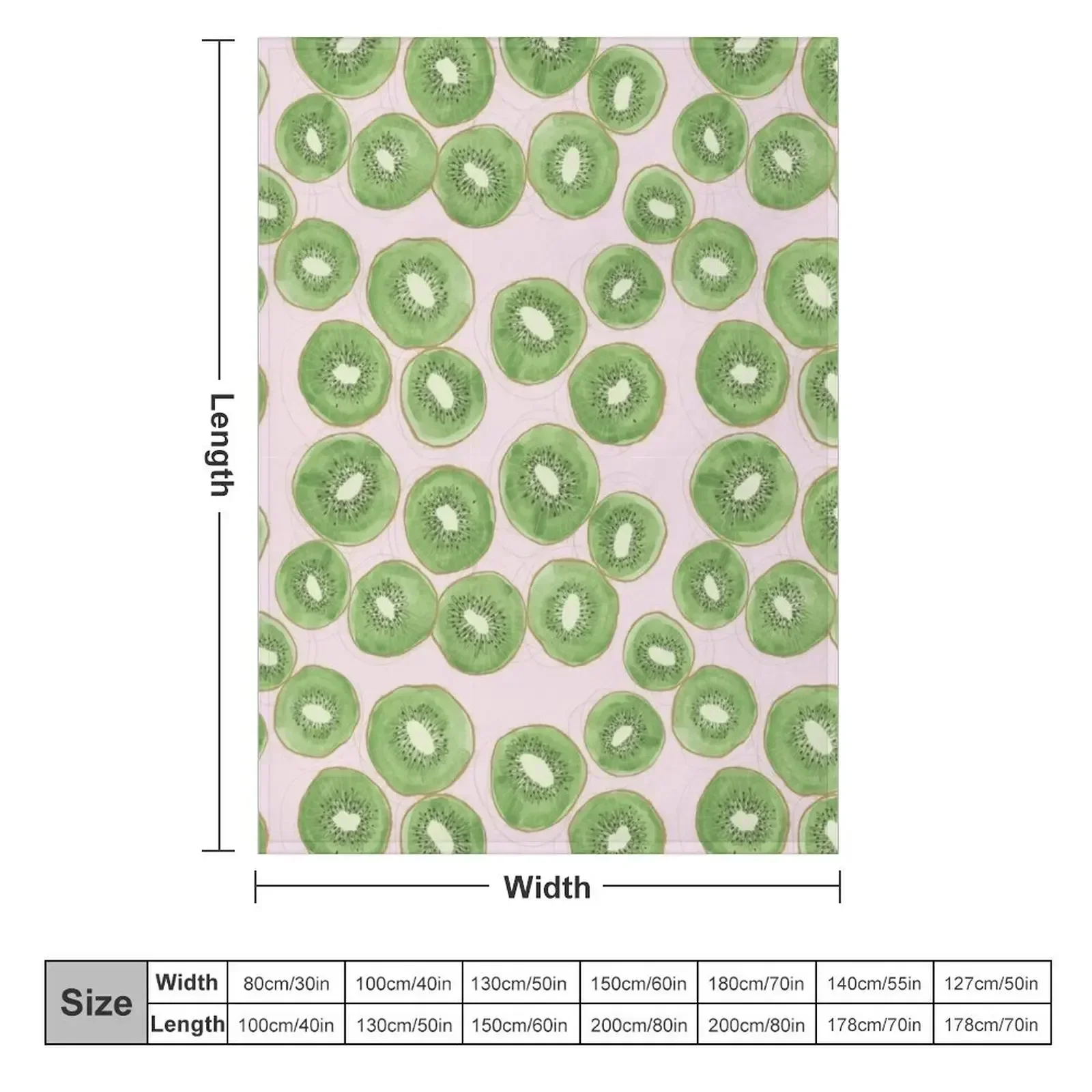 Kiwi Fruit Watercolor Pattern Throw Blanket for sofa Shaggy Blankets