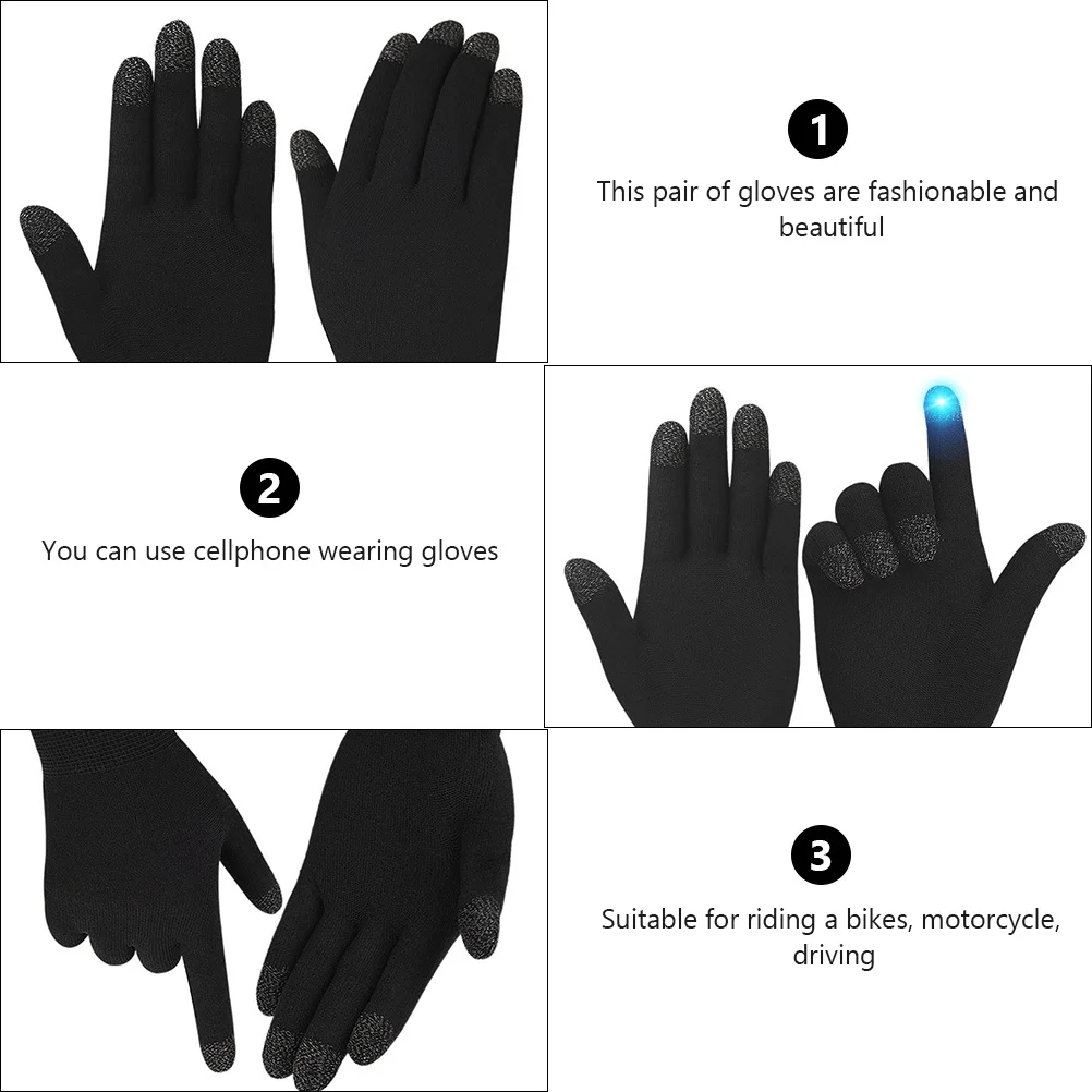 

1Pair Touch Screen Gloves Fashionable Warm Protective Mitts for Hiking Driving Motorcycling Sports Activities Telefingers Gloves